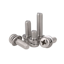 A2 A4 stainless steel SS304 SS316 316L cross recess pan head sems screw